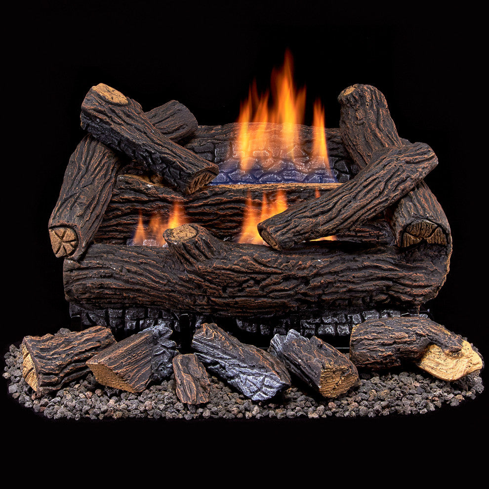 Duluth Forge Ventless Dual Fuel Gas Log Set, 18" 30,000 BTU, T-Stat
