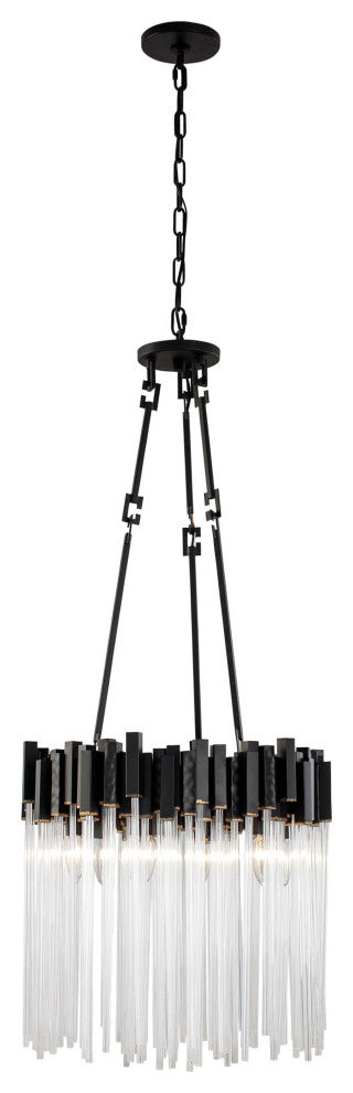 Matrix 6-Lt Pendant - Matte Black/French Gold