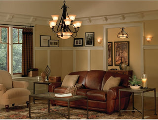 3-Light Foyer, Forged Bronze