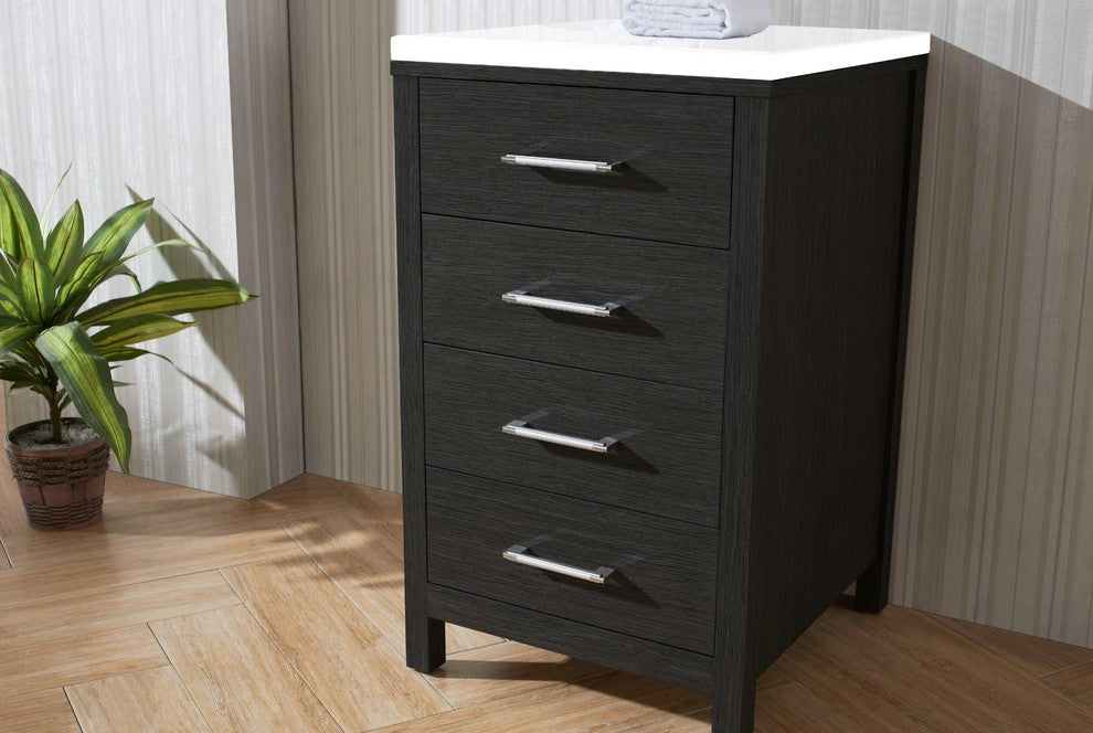 Dior 18" Side Cabinet, Zebra Gray