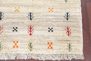 Consigned, Oriental Gabbeh Persian Style Area Rug Hand-Knotted, Beige, 4'9"X3'6"