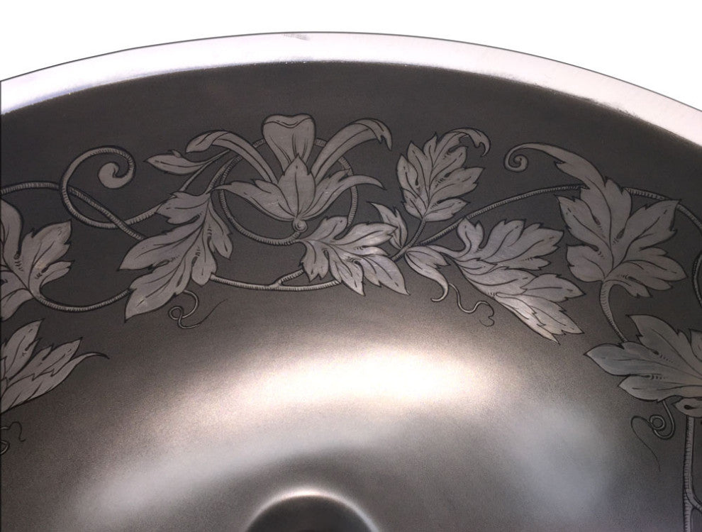 Hand Painted Sink "Orb Manhattan" Small Monaco Undermount Sink