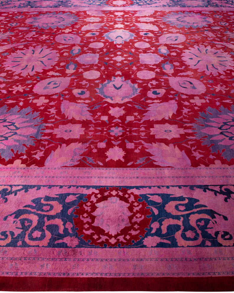 Fine Vibrance, One-of-a-Kind Handmade Area Rug Red, 13'3"x12'1"