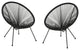 Major Outdoor Hammock Weave Chair With Steel Frame, Set of 2, Black, Black