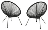 Major Outdoor Hammock Weave Chair with Steel Frame, Set of 2, Black
