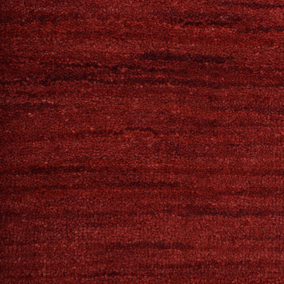 HAND KNOTTED LOOM WOOL ECO-FRIENDLY AREA RUGS - Rectangle, Dark Red, Solid