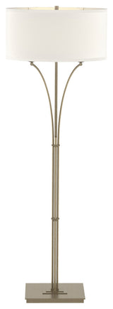 Contemporary Formae Floor Lamp, Soft Gold, Flax Shade
