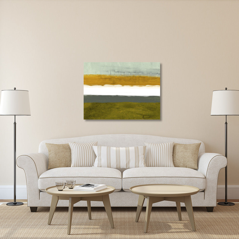 "Abstract Stripe Theme Yellow And White" Fine Art Print