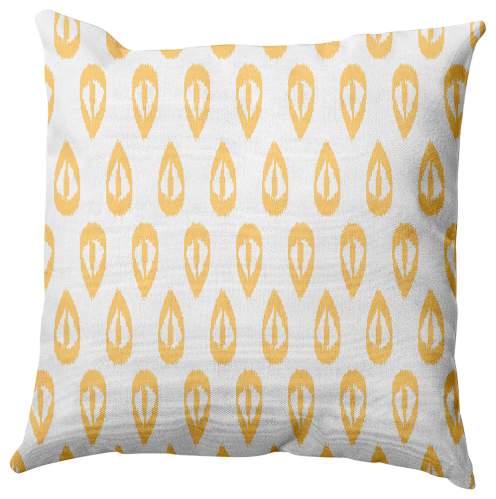 Ikat Tears Decorative Throw Pillow, Sunshine Yellow, 18x18"