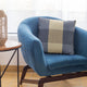 Plutus Blue Squares Plaid Luxury Throw Pillow, 16"x16"