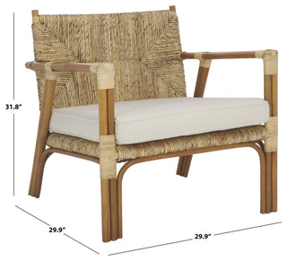 Safavieh Couture Elexa Banana Weaving Accent Chair, Natural/White