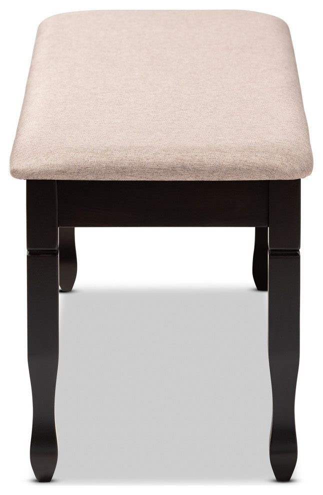 Carlisle Contemporary Dining Bench, Sand/Dark Brown