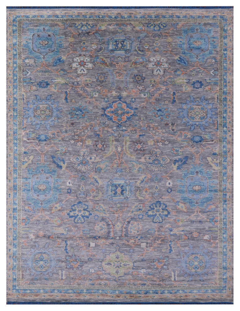 9' 1" X 12' 2" Hand Knotted Turkish Oushak Wool Rug - Q13297
