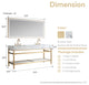 Ecija Bath Vanity, Metal Support with Stone Top, Brushed Gold, 72 in., With Mirror
