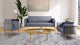 Casa Velvet Upholstered Chair, Grey, Gold Finish