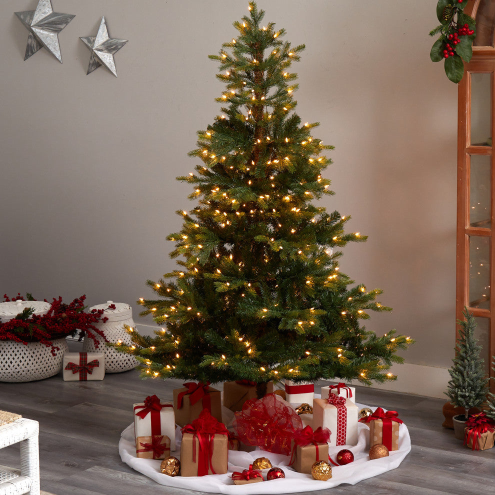 T3343 6 North Carolina Spruce Artificial Christmas Tree With 350 Clear Lights