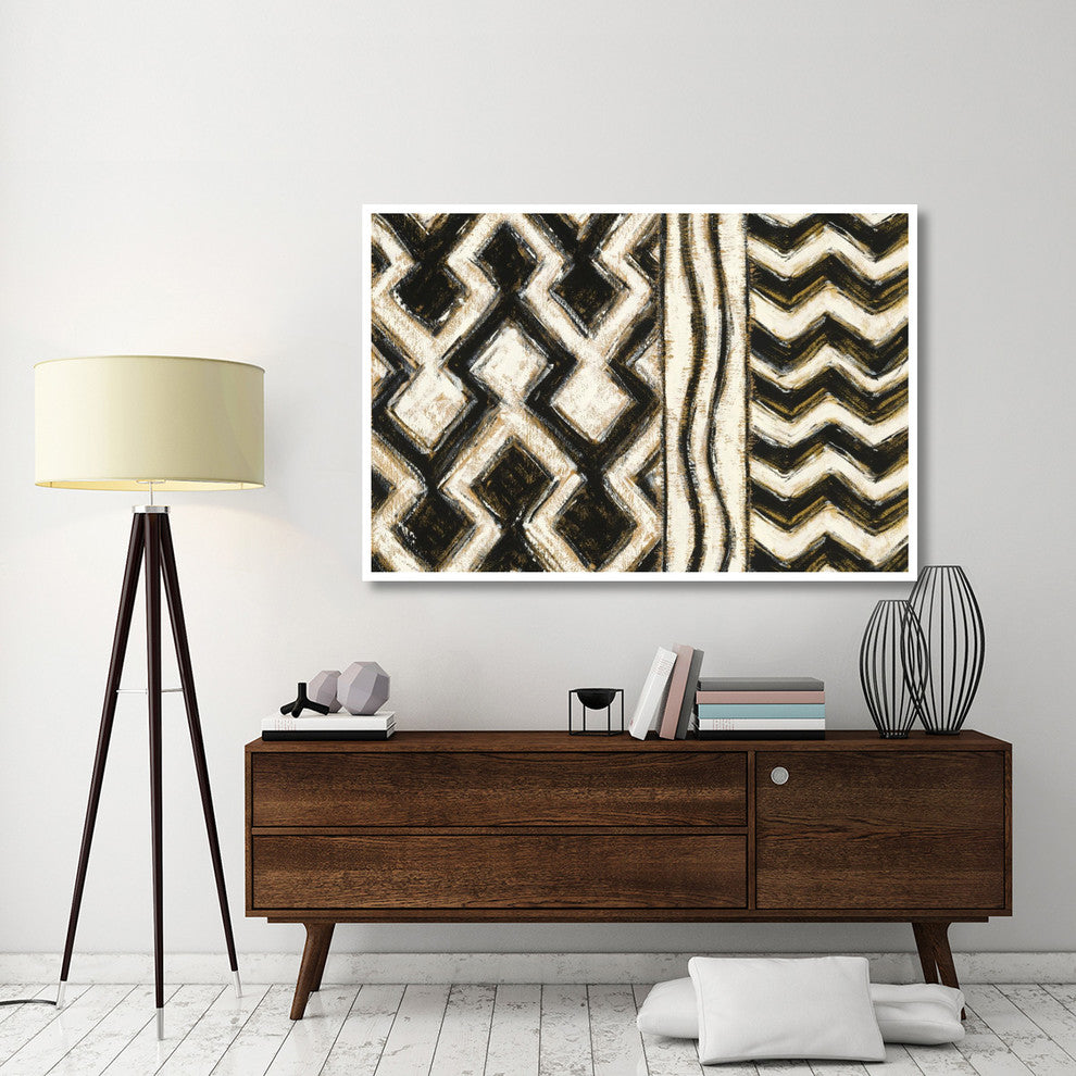 "Black and Gold Geometric VIII" Digital Paper Print by Shirley Novak, 62"x42"