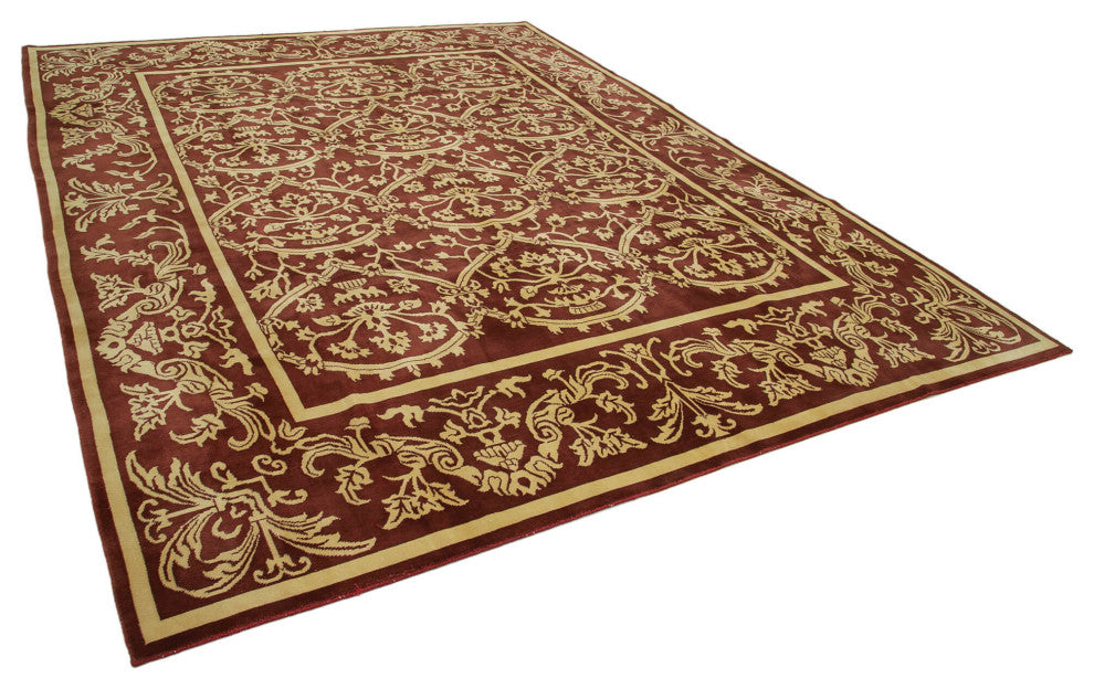 Rug N Carpet - Handwoven Oriental 9' 3" x 12' 4" Unique Oushak Area Rug