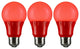 Pack of 3 Sunlite Led A Type Colored 3W Light Bulb Medium, E26, Base, Red