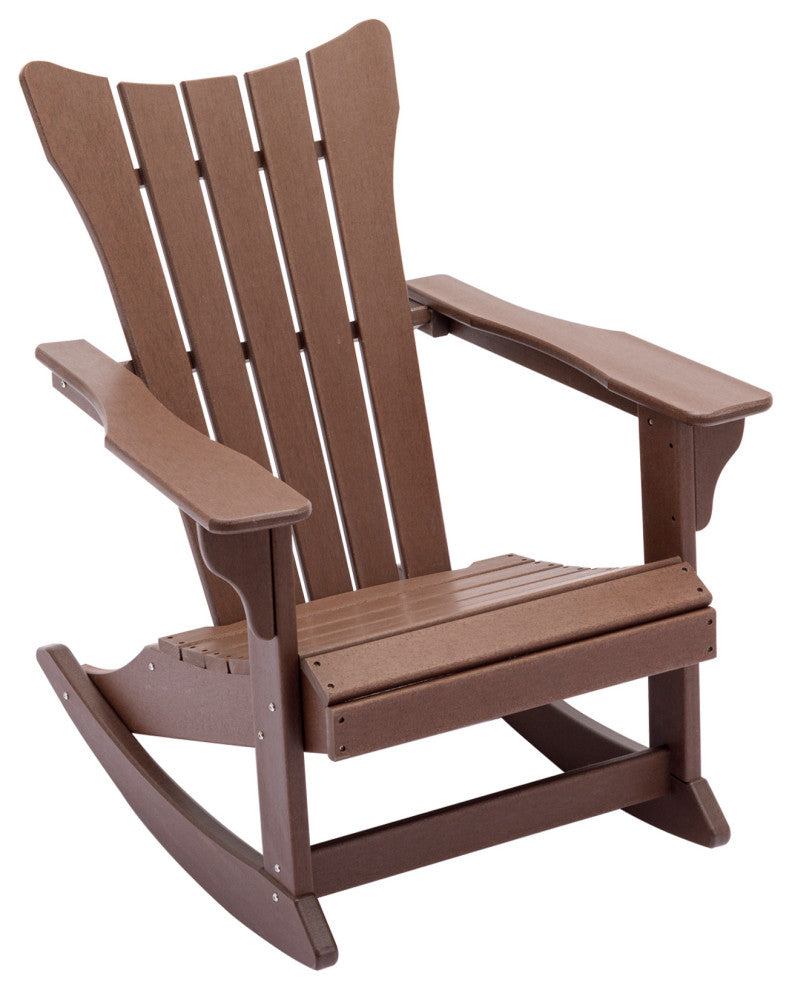 Outdoor Adirondack Rocking Chair, Brown