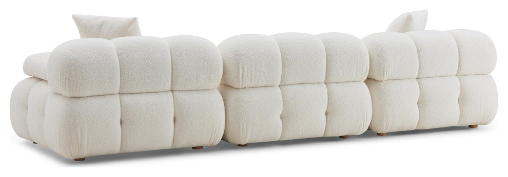 Calliope Cream Vegan Shearling Modular Sofa Cream