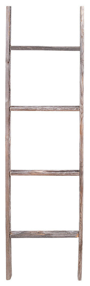 Jolene Reclaimed Barn Wood Rustic Ladder, 4'