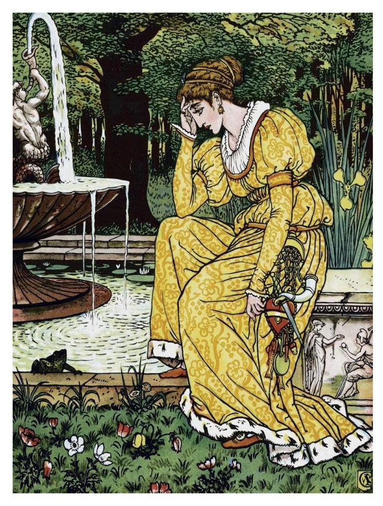 "Frog Prince - In Yellow" Digital Paper Print by Walter Crane, 26"x34"