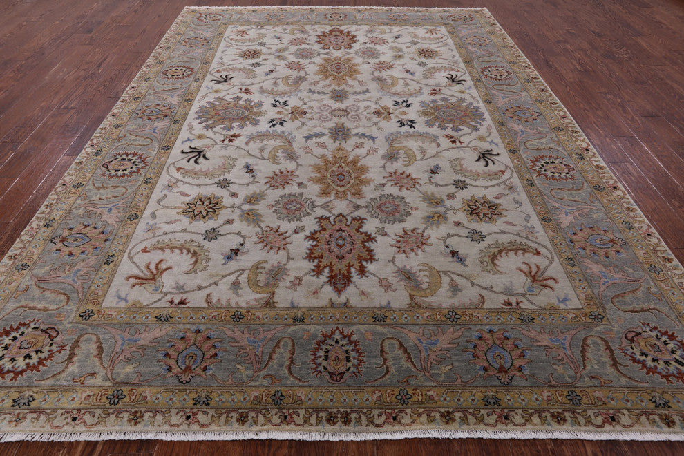 8' 10" X 12' 1" Persian Tabriz Hand-Knotted Wool Rug Q9015
