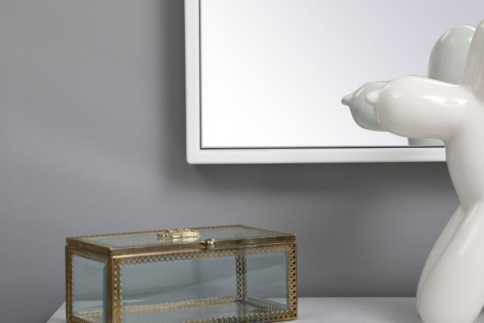 Elegant Decor MR43040WH Metal Frame Rectangle Mirror, 30"x40", White
