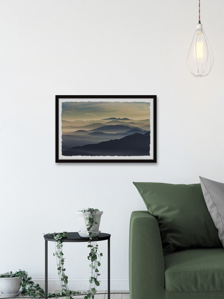 "Distant Mountain" Framed Painting Print, 30x20