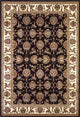 HomeRoots 7' Octagon Black or Ivory Floral Vines Bordered Indoor Area Rug
