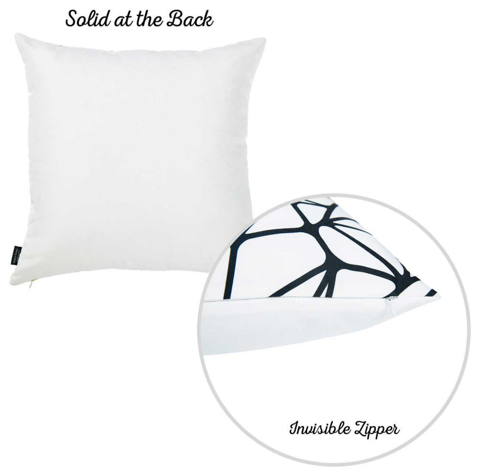 Black And  Yellow Zig Zag Decorative Throw Pillow Cover, Blackwhite