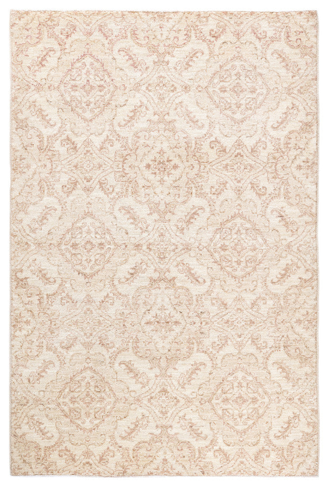 Eclectic, One-of-a-Kind Hand-Knotted Area Rug Ivory, 4'1"x6'3"