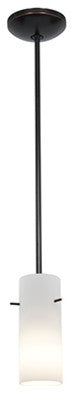 Cylinder LED Rod Pendant, Opal, Oil-Rubbed Bronze