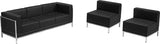 Hercules Imagination Series Leather Sofa and Chair Set, Black