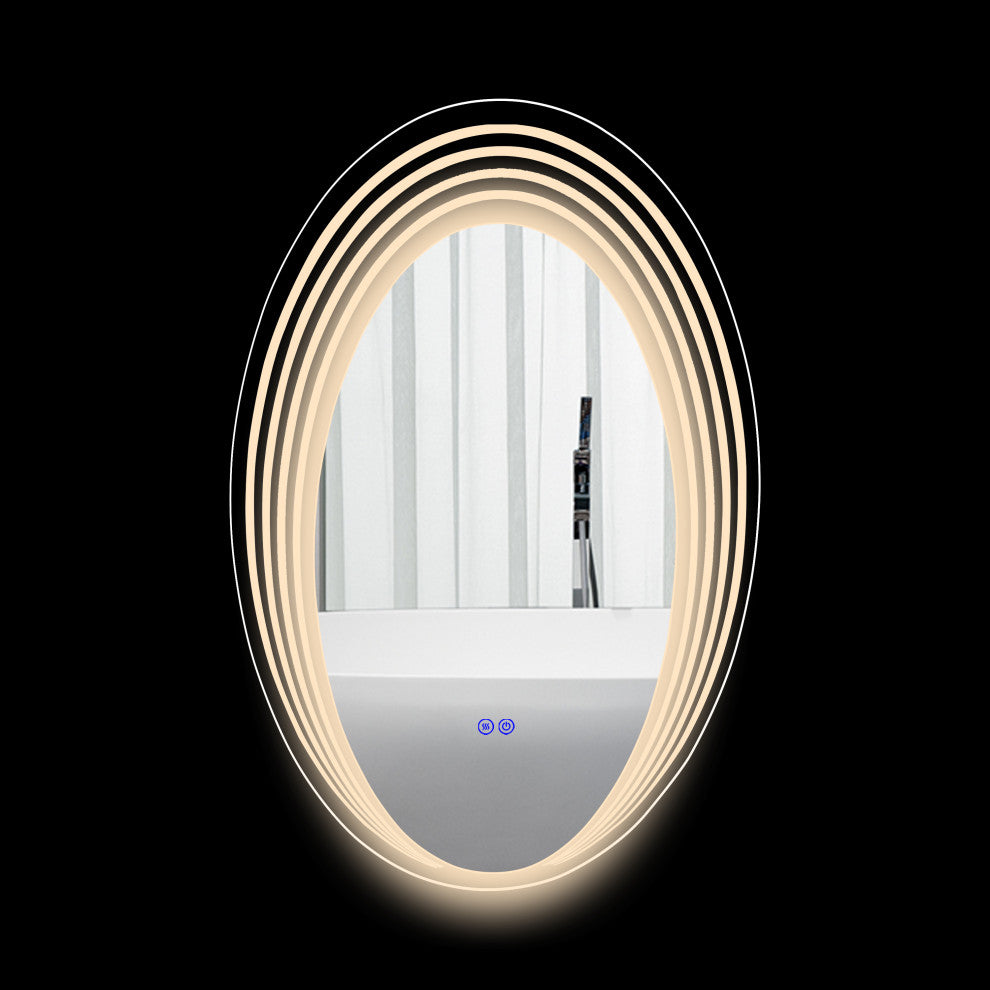 Luminosity Back Lit Oval Touchscreen Led Mirror 36" Height