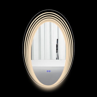 Luminosity Back Lit Oval Touchscreen Led Mirror 36" Height