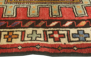 Fine Vintage Distressed Kedar Red/Ivory Runner, 3'7 x 13'2