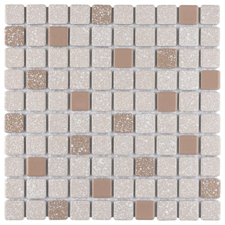 Crystalline Square Beige Porcelain Floor and Wall Tile