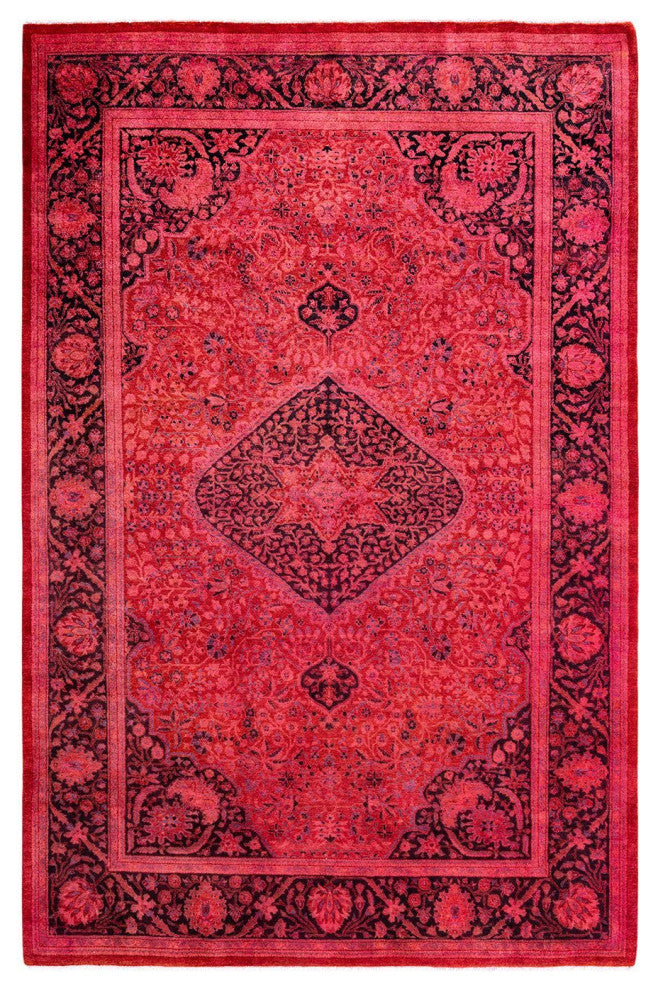 Overdyed, One-of-a-Kind Hand-Knotted Area Rug Pink, 5'1"x7'8"