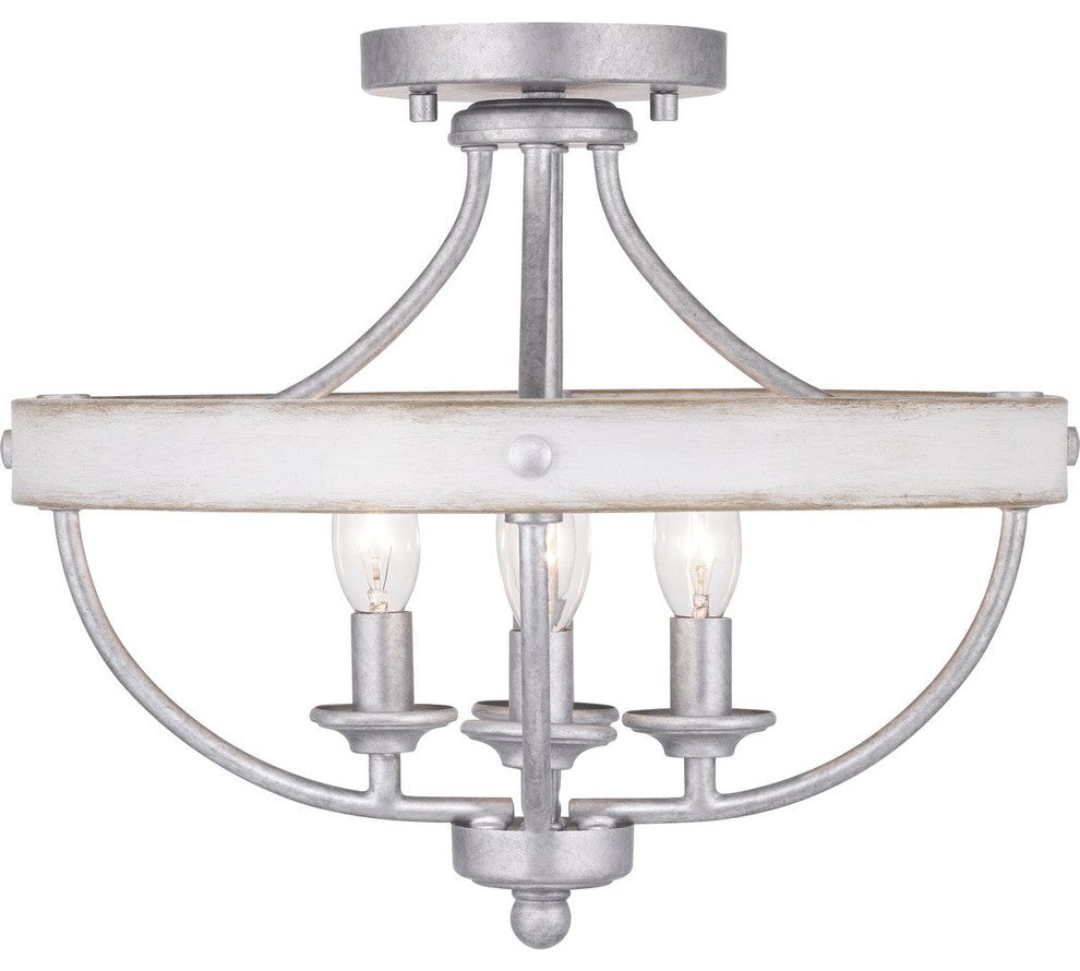 Gulliver Collection 4-Light Semi-Flush Convertible, Galvanized Finish
