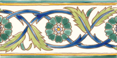 3.94"x7.87" Palmyre Green  Border set of 10