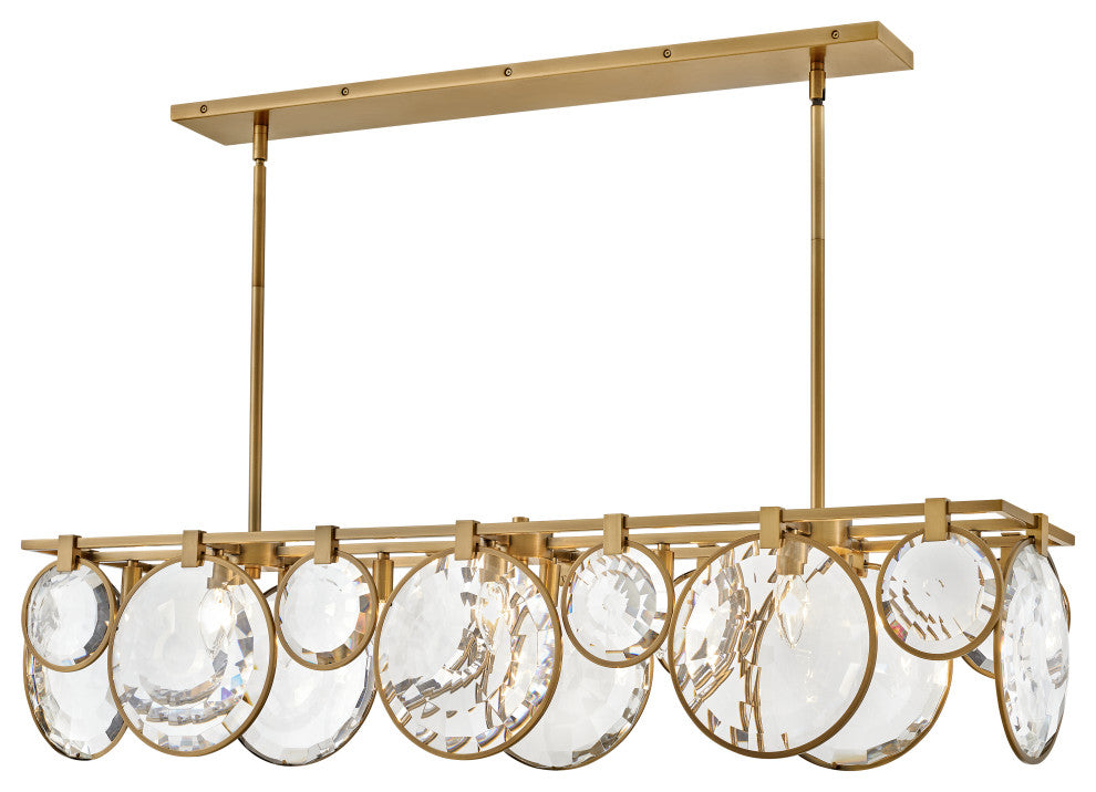 Fredrick Ramond Nala Medium Eight Light Linear, Heritage Brass