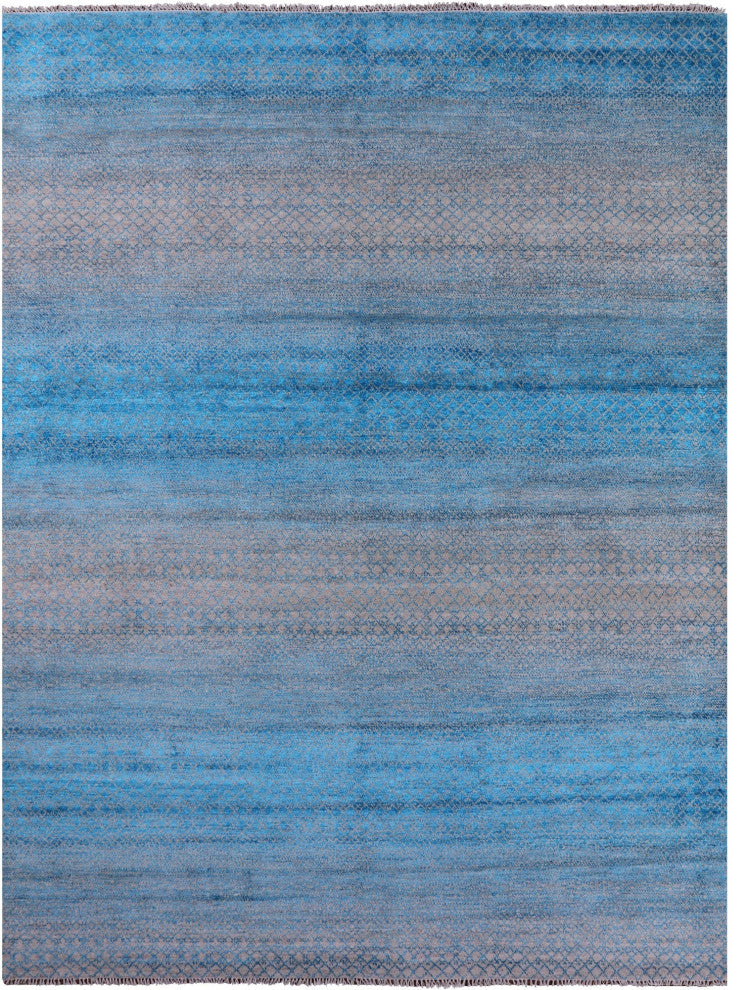 9' 2" X 12' 2" Savannah Grass Wool & Silk Hand-Knotted Rug - Q15437