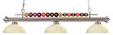 Shark Collection 3 Light Billiard Light in Brushed Nickel Finish