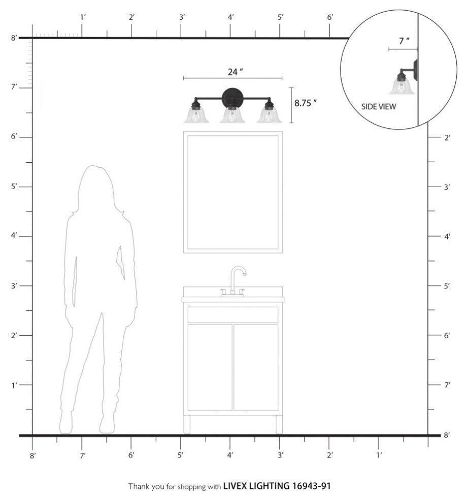 Moreland 3 Light Brushed Nickel Vanity Sconce