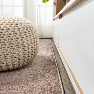 Haze Solid Low-Pile Runner Rug, Brown, 3 X 5