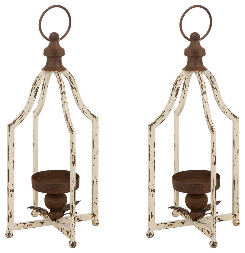 Set of 2 Same Size Farmhouse Metal Lantern