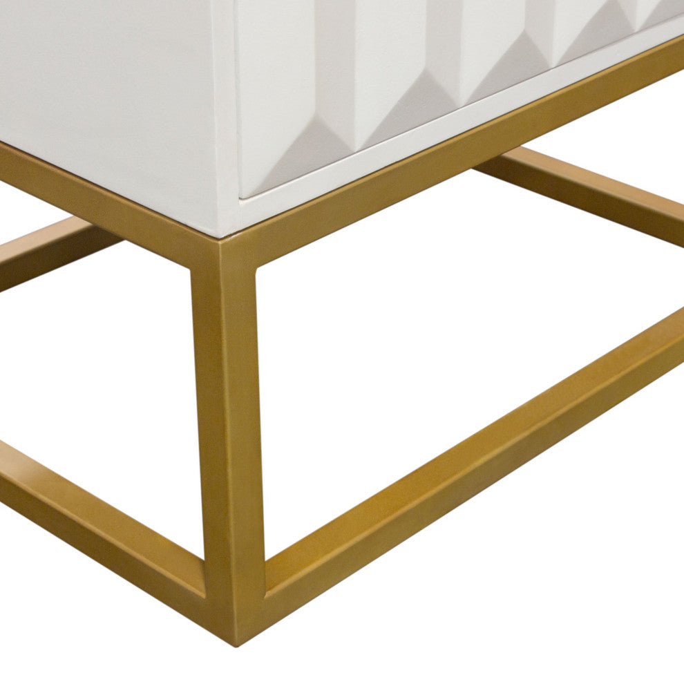 Spectrum 2-Drawer Accent Table, White