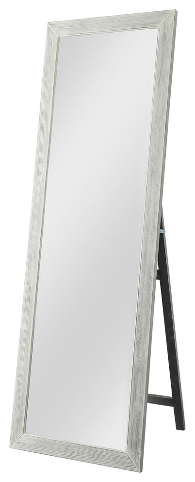 Brushed White Wooden Mirror